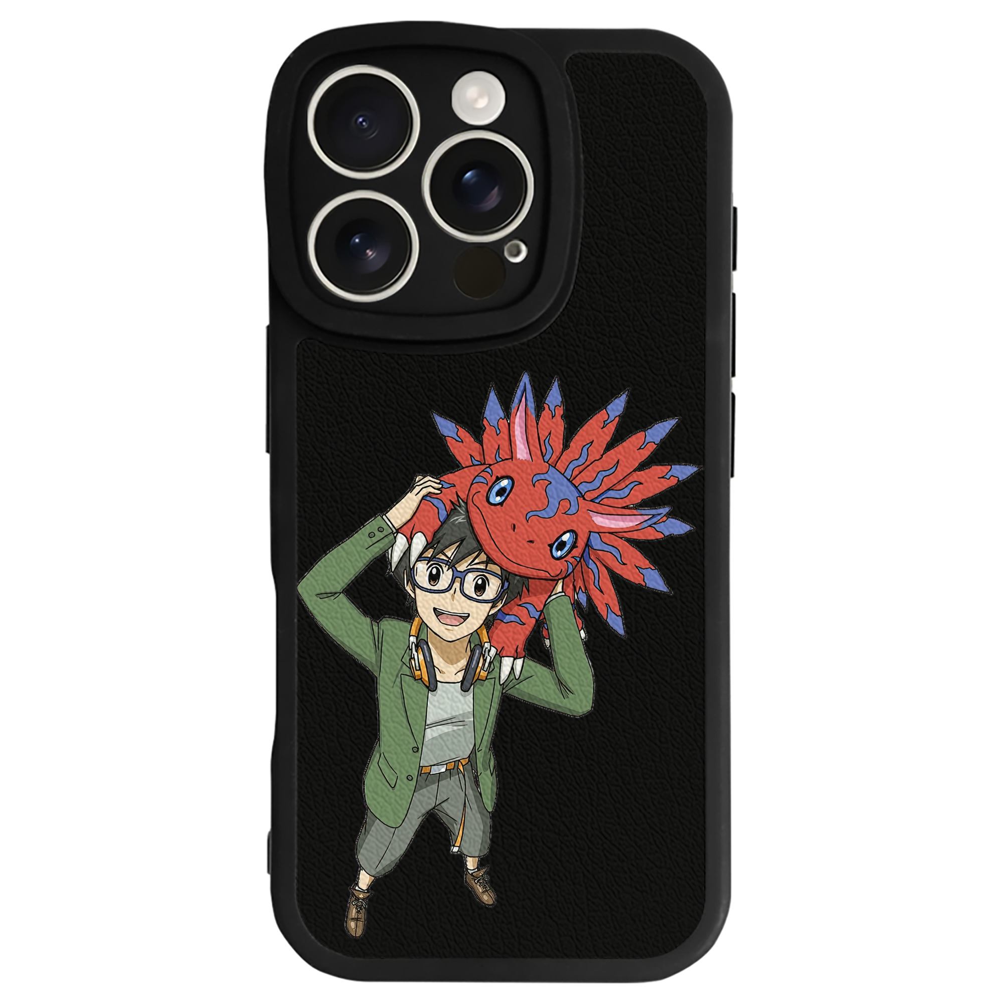（画像用） Digimon デジタルモンスター/デジモン 【iPhone 16シリーズ対応】シリコンスマホケース（レザー調） 材質：シリコン